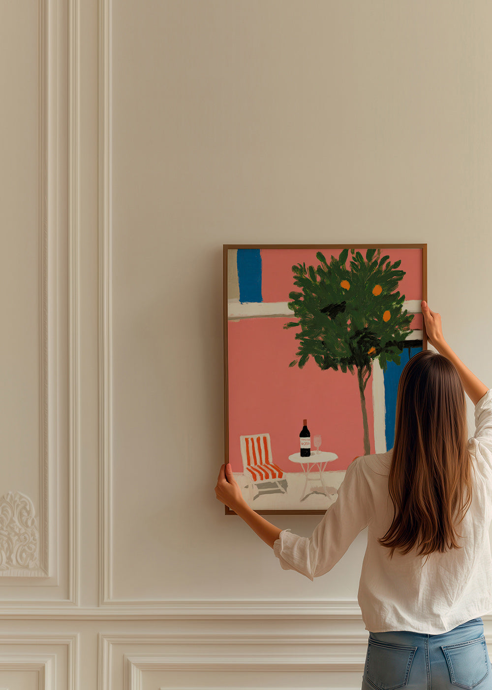Kitchen art featuring a citrus pot on a terrace