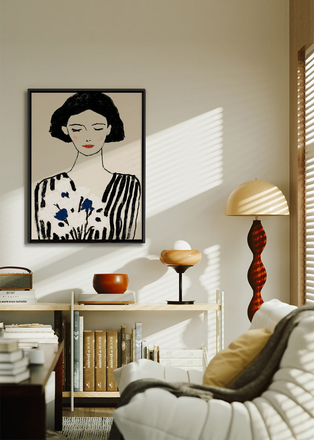 Illustration: woman portrait with floral motif