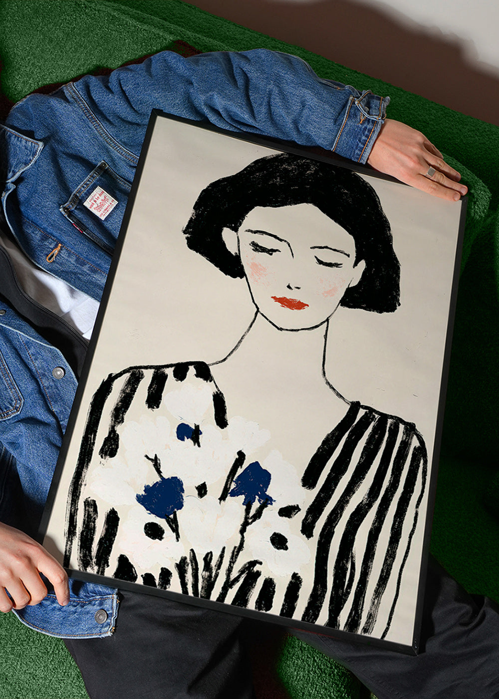 Illustration: woman portrait with floral motif