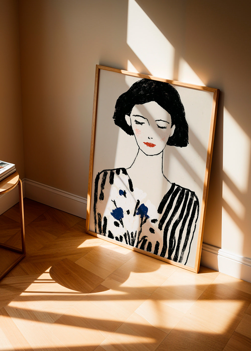 Illustration: woman portrait with floral motif