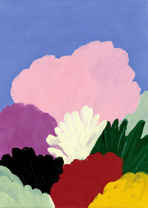 Botanical print Bloomscape with abstract blooms