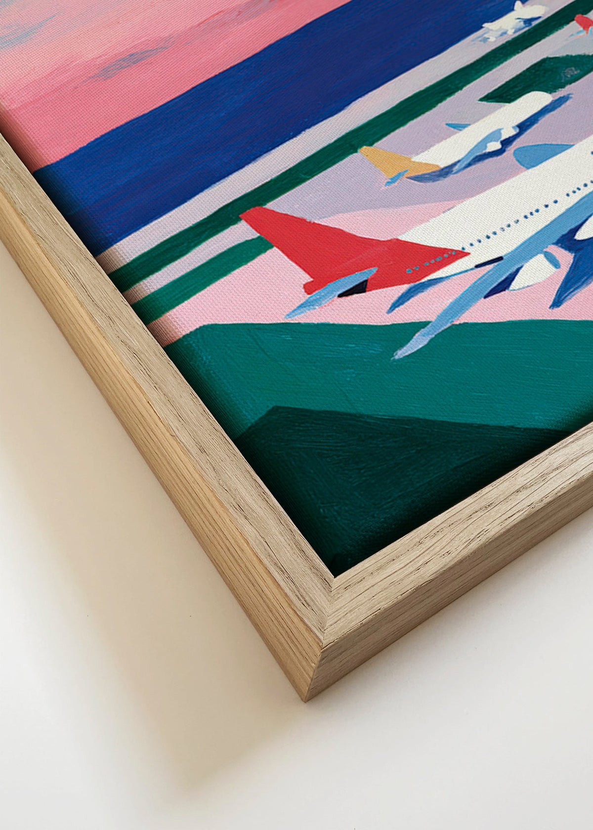 Travel poster: sunset runway scene