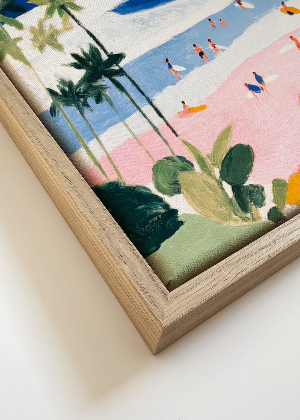Landscape art: beach surf and palms