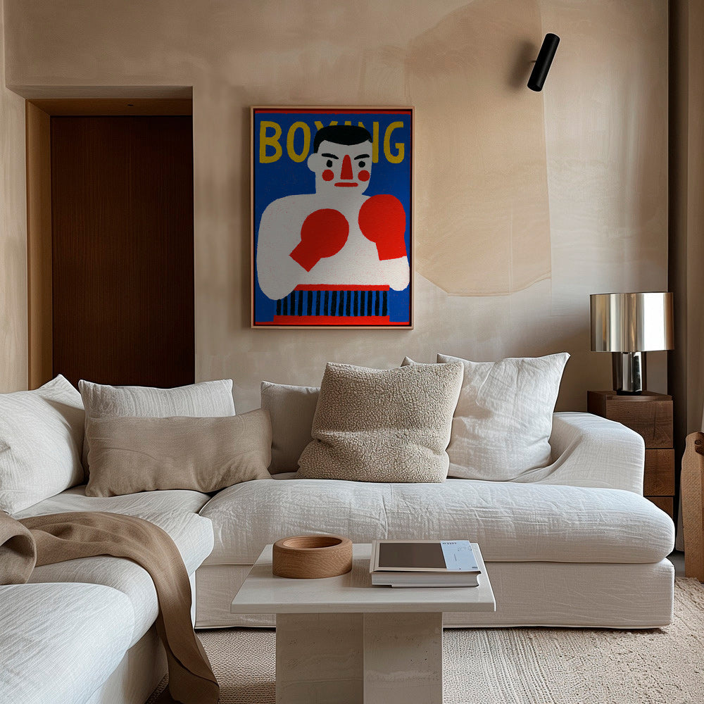 Sports art: illustrated boxer poster