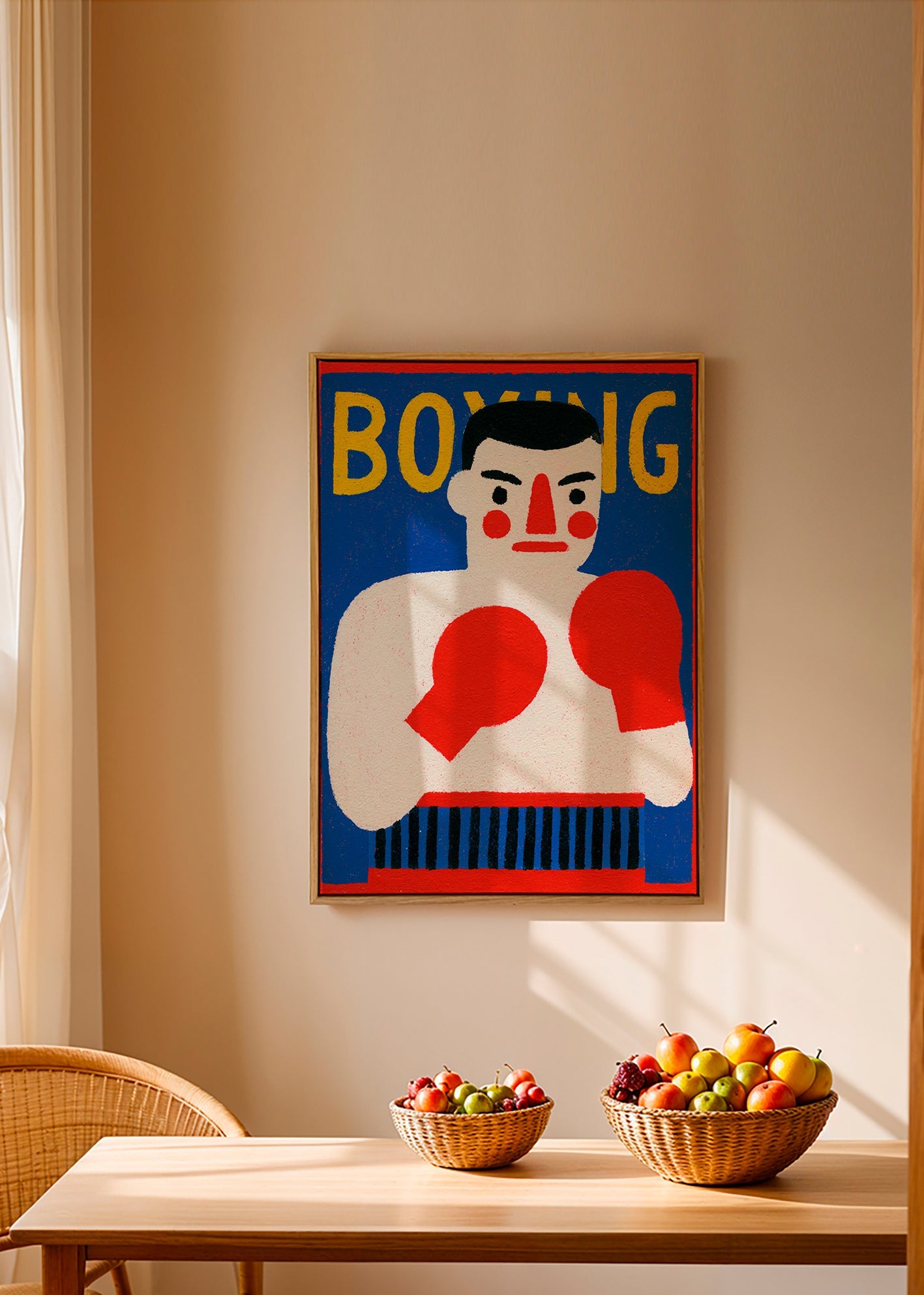 Sports art: illustrated boxer poster