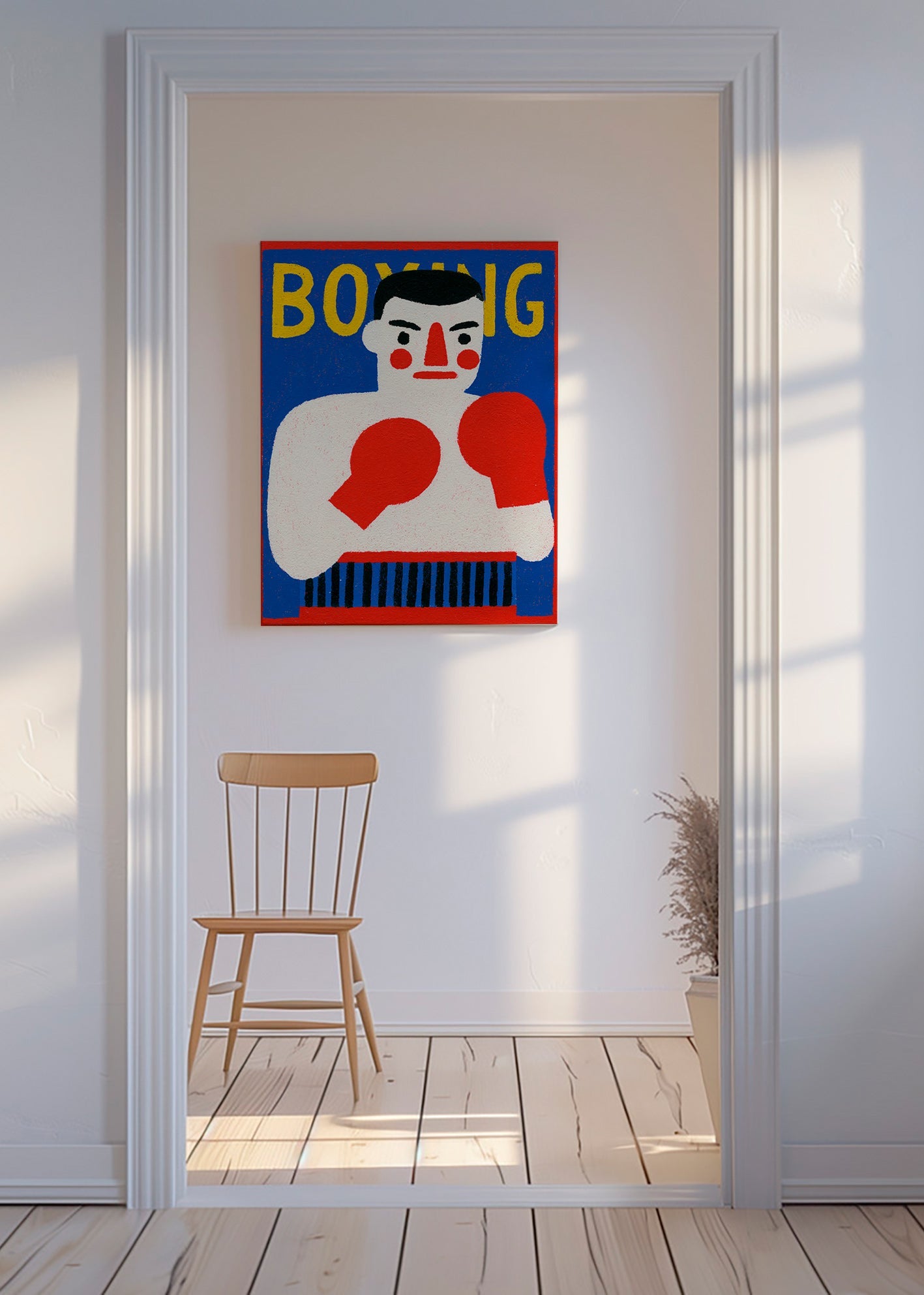 Sports art: illustrated boxer poster