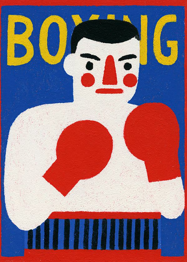 Sports art: illustrated boxer poster