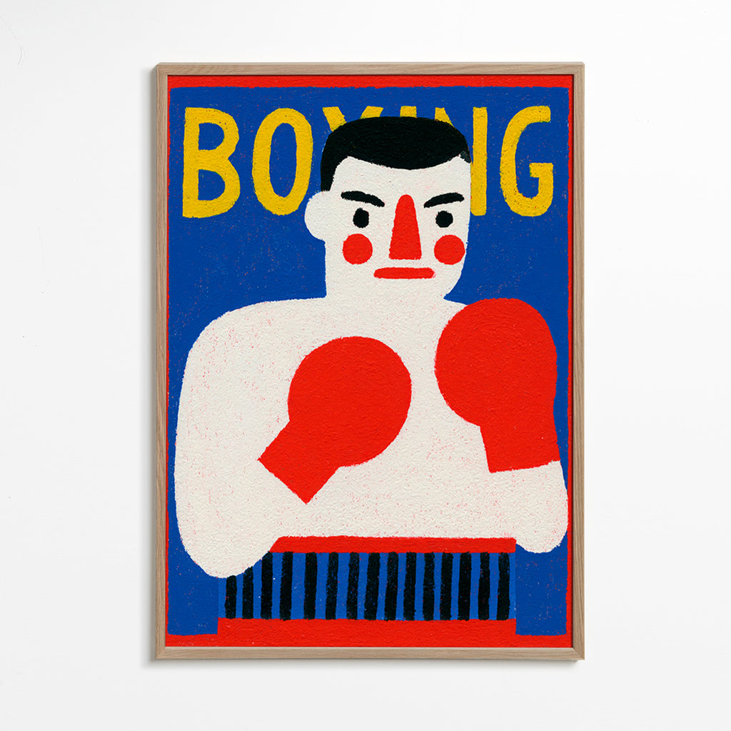 Sports art: illustrated boxer poster