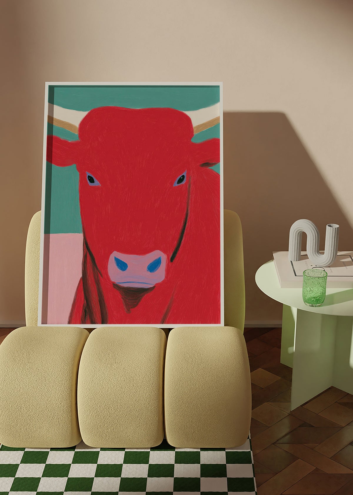 Bull portrait: bold painted study
