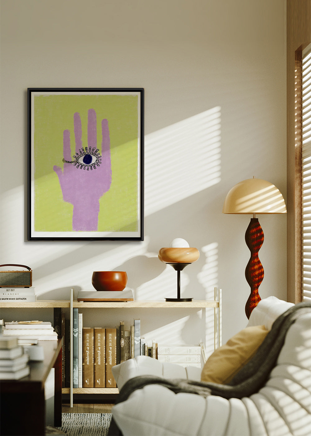Hand illustration with eye on palm