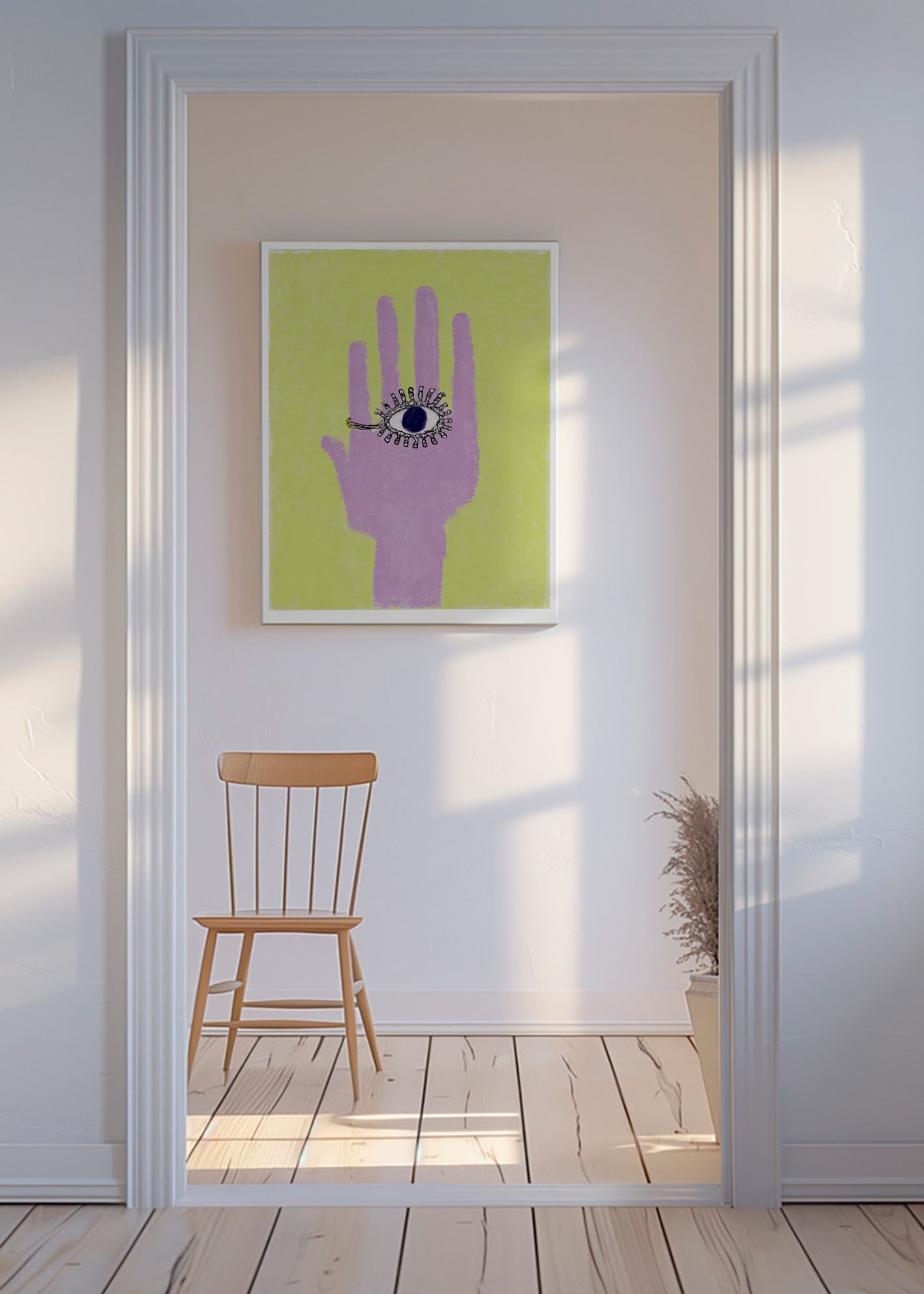 Hand illustration with eye on palm