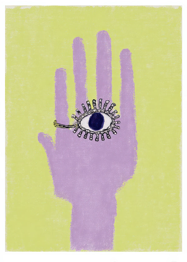 Hand illustration with eye on palm