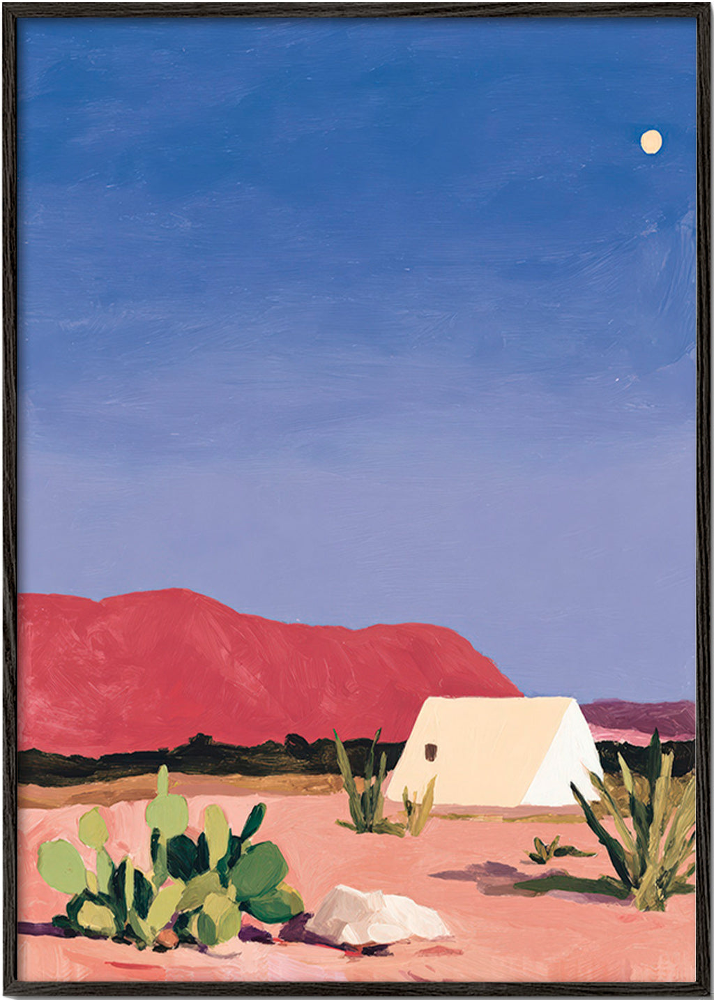 Landscape art: desert tent and cacti