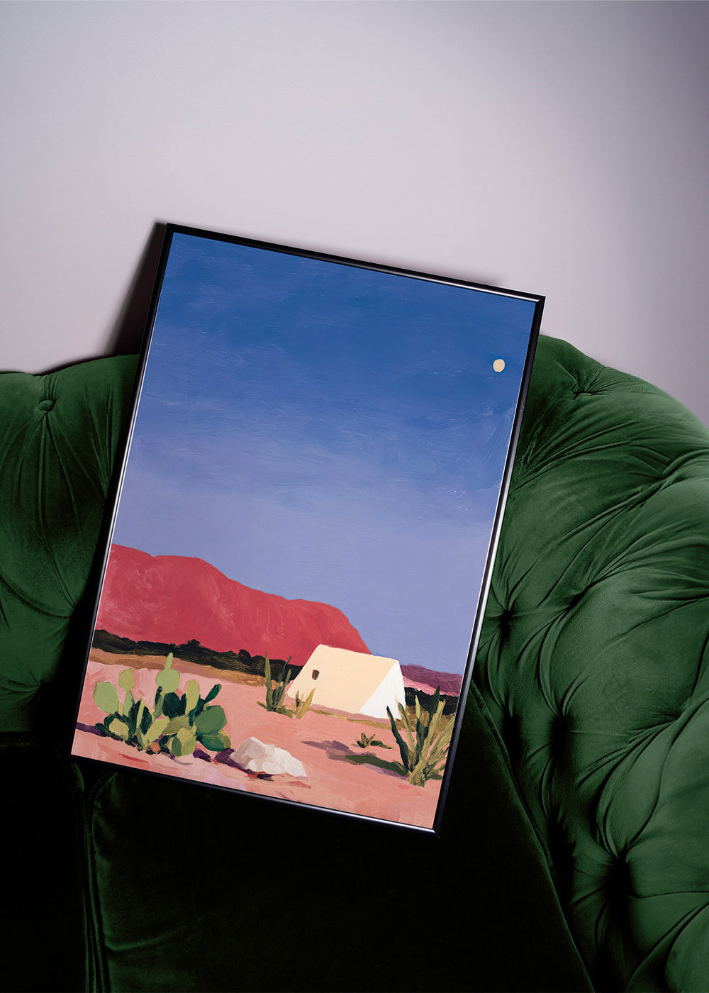 Landscape art: desert tent and cacti