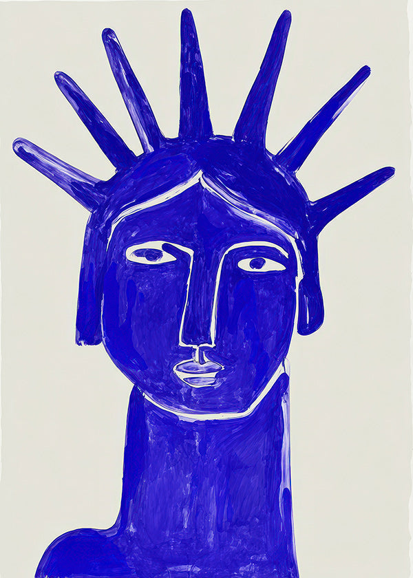 Blue face illustration