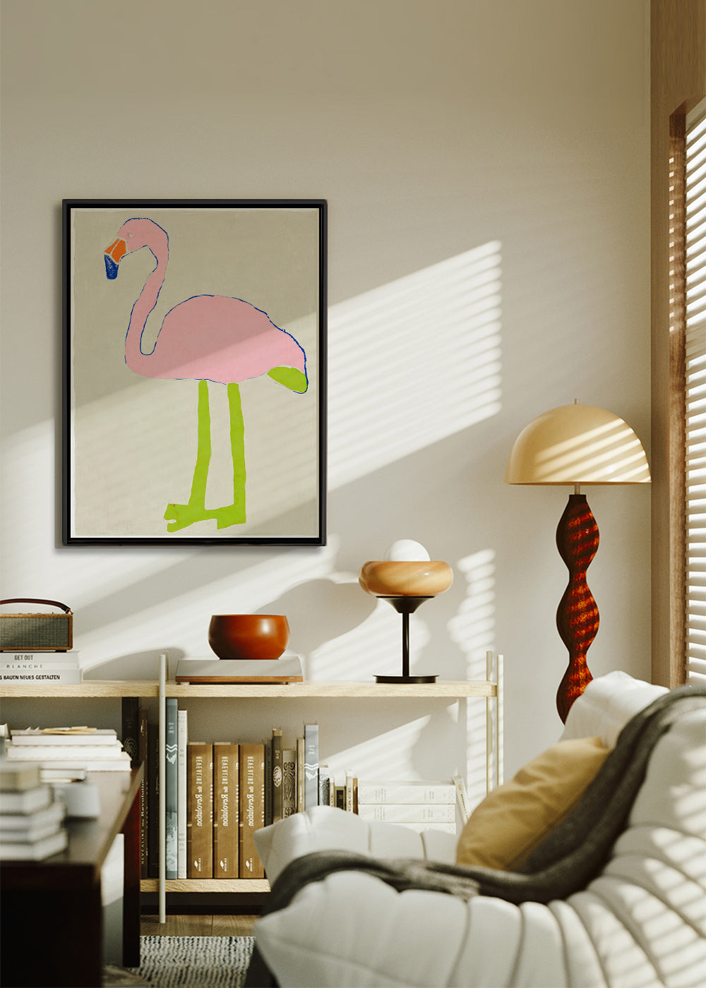 Pink flamingo art print