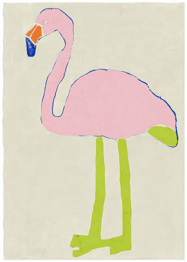 Pink flamingo art print