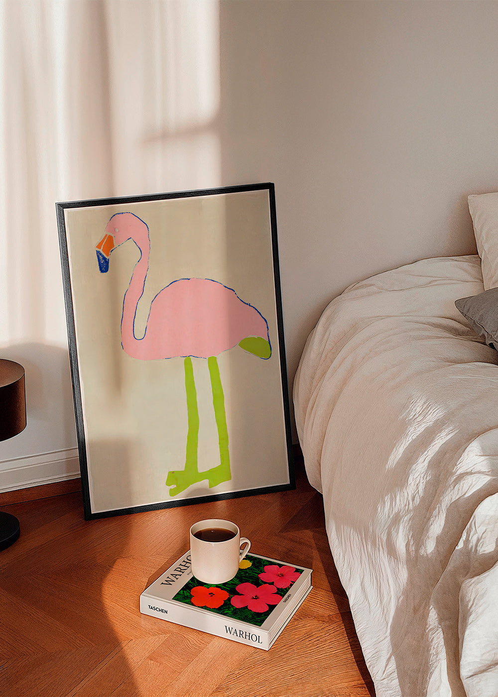 Pink flamingo art print
