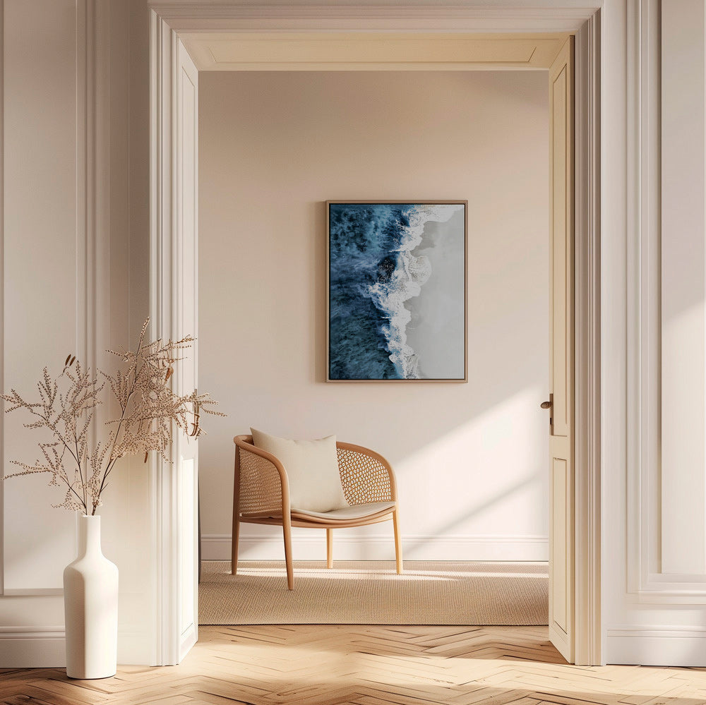 Landscape art with aerial waves and graphic foam