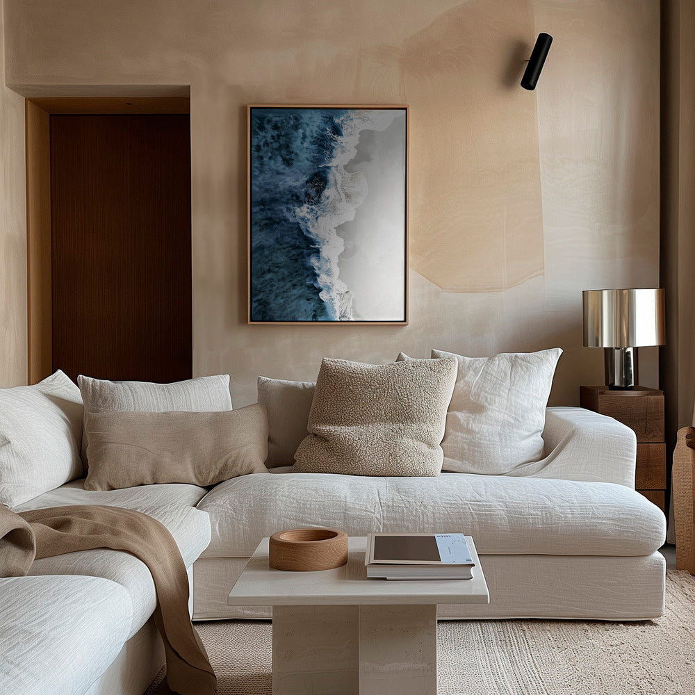 Landscape art with aerial waves and graphic foam