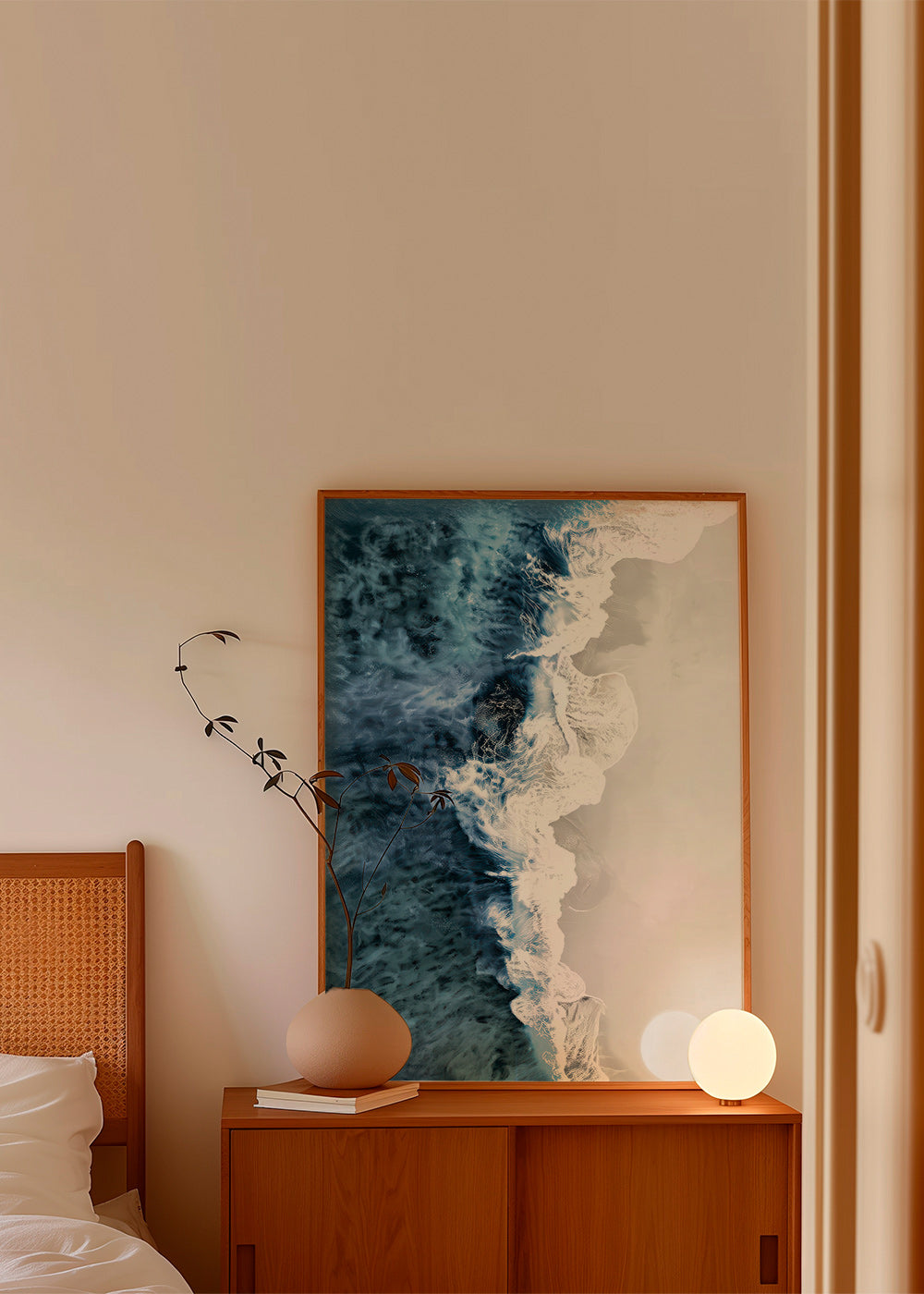 Landscape art with aerial waves and graphic foam