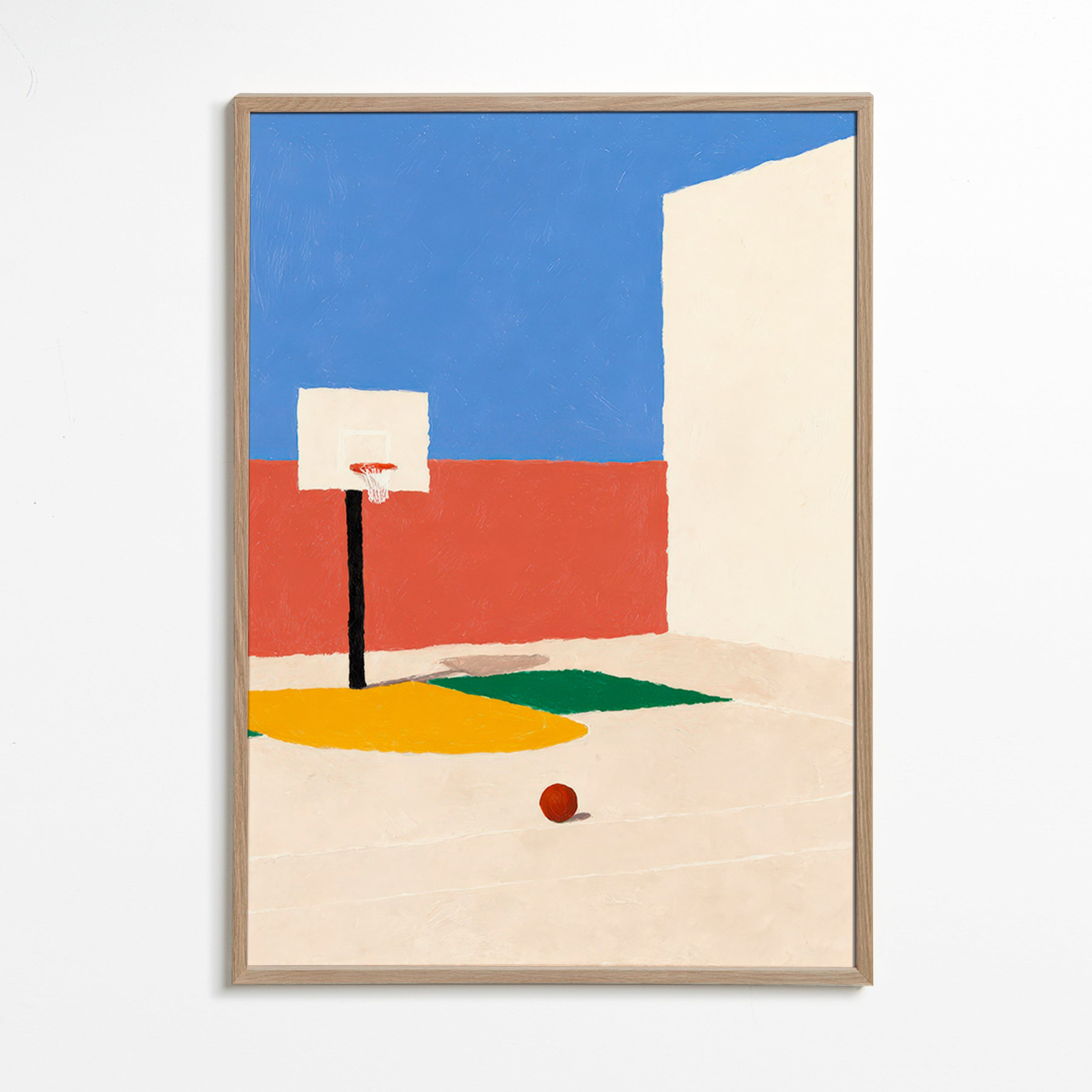 Sports art: minimal court with ball