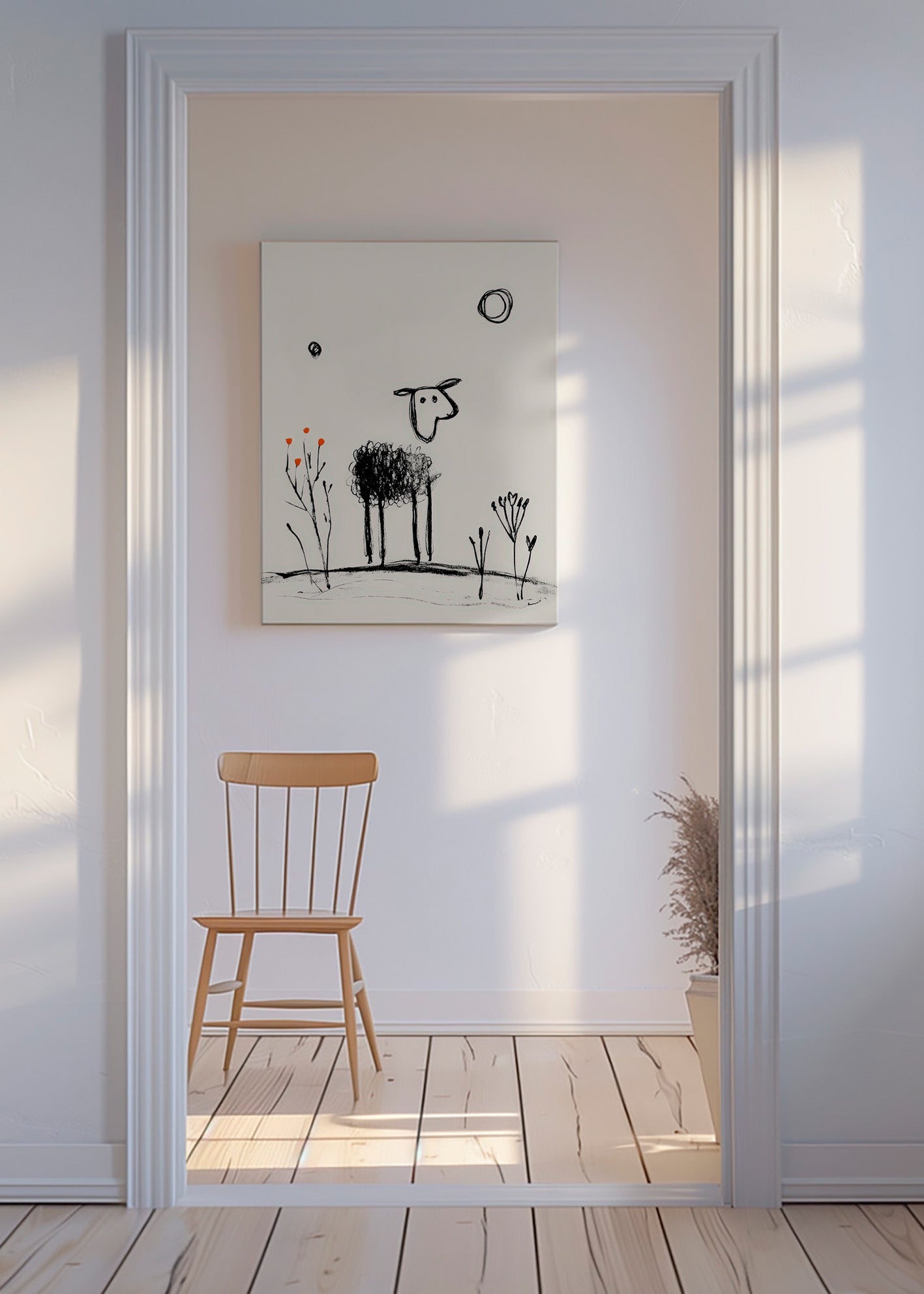 Minimal sheep line drawing