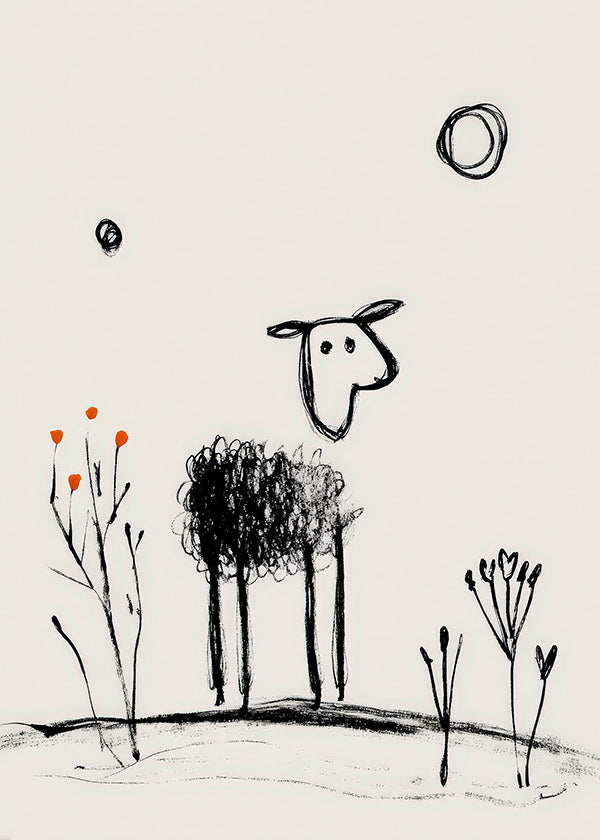 Minimal sheep line drawing
