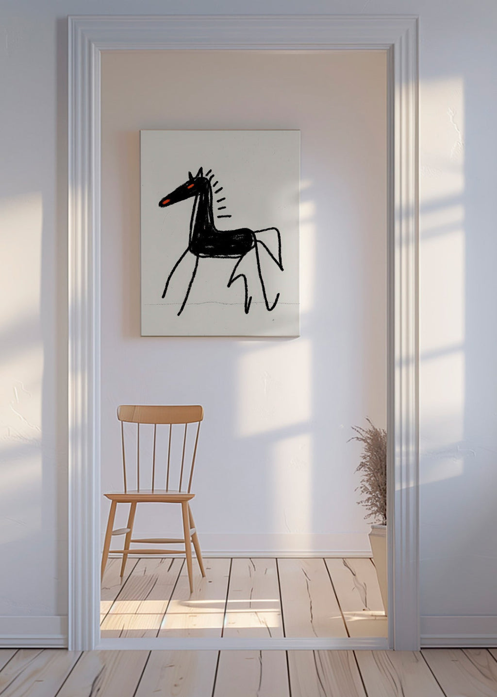 Black horse sketch artwork