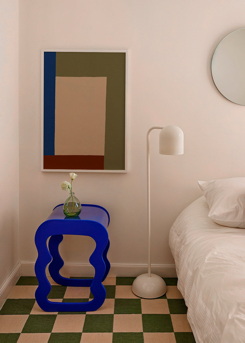 Geometric poster with beige rectangle