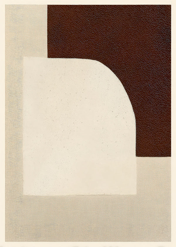 Abstract arch artwork in warm neutrals