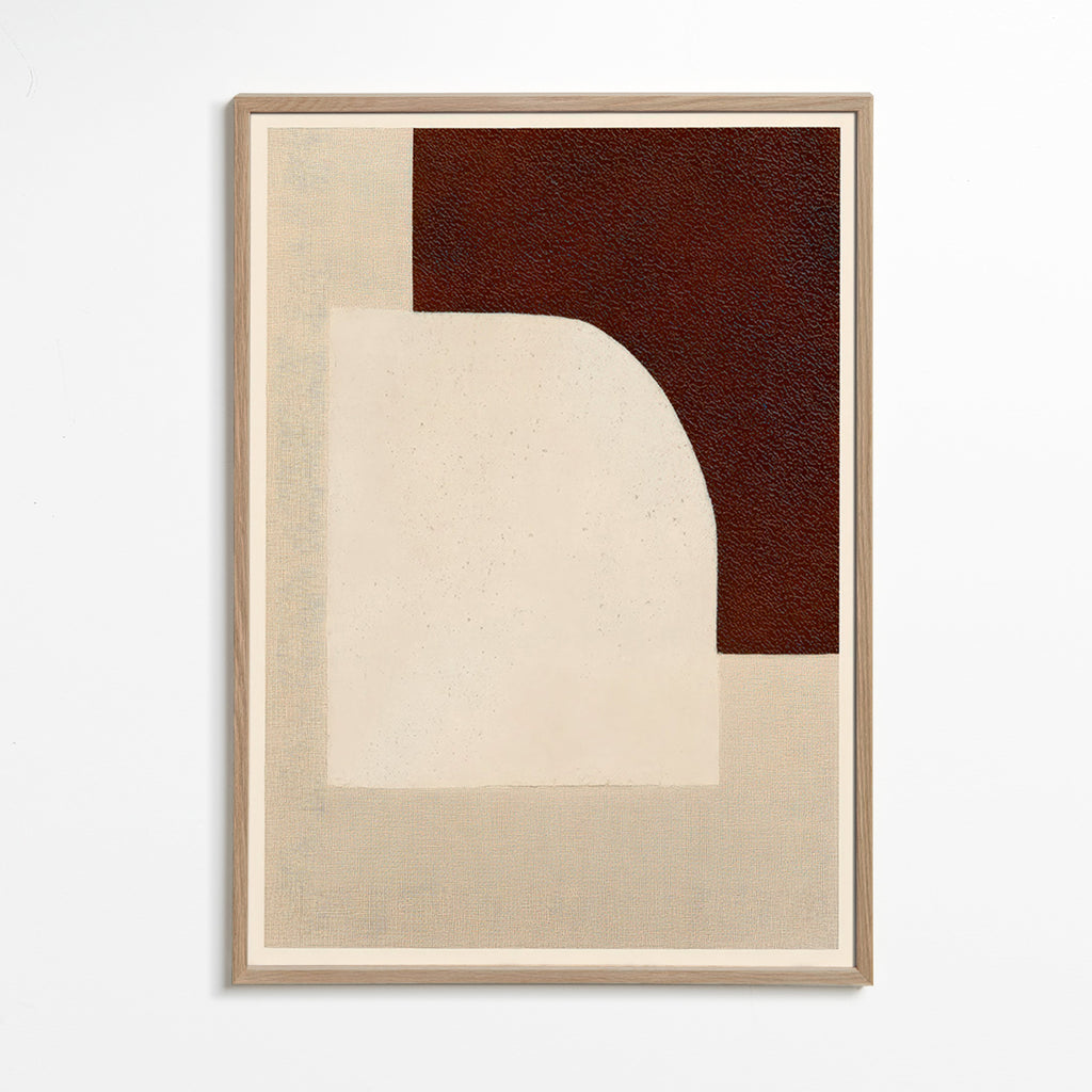 Abstract arch artwork in warm neutrals