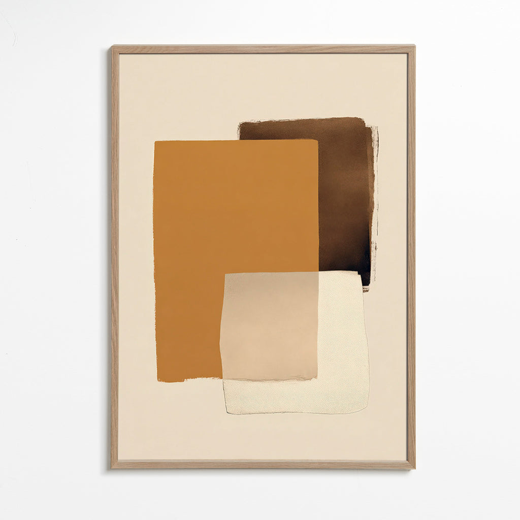 Abstract artwork in ochre layers