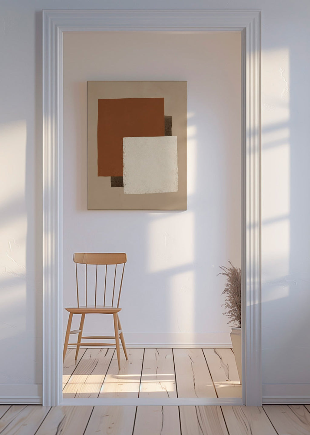 Geometric poster with earthy blocks