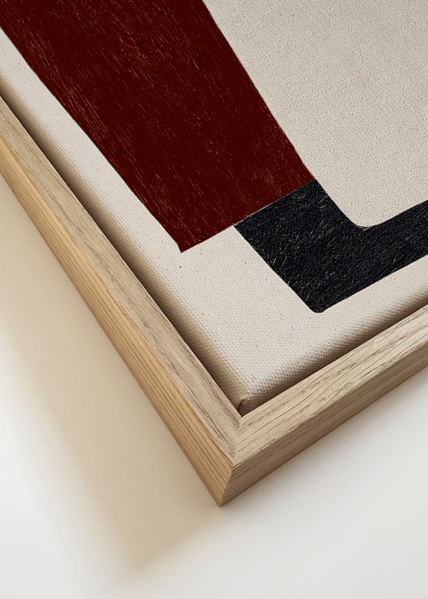 Geometric poster with overlapped burgundy shapes