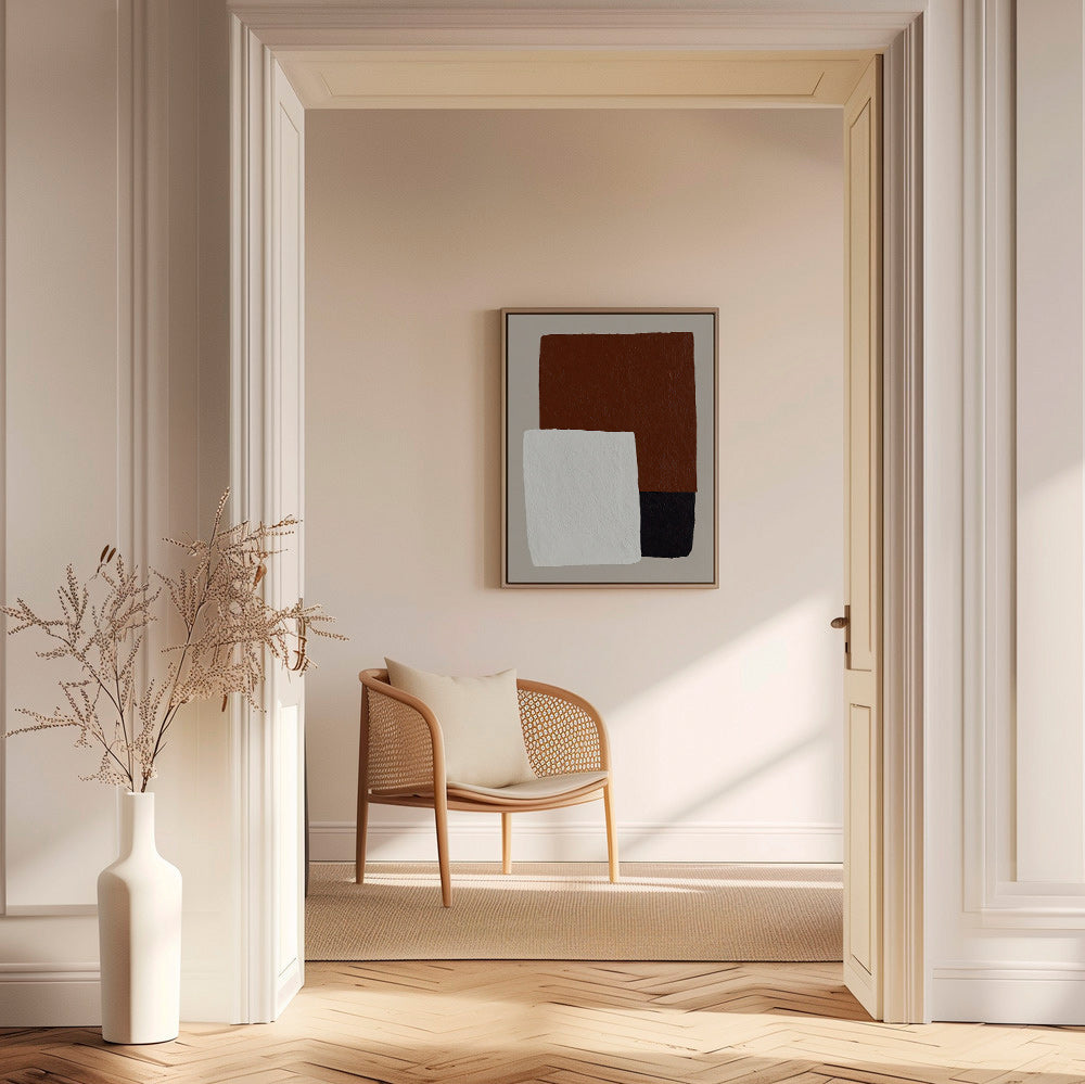Minimalist design brown and white blocks
