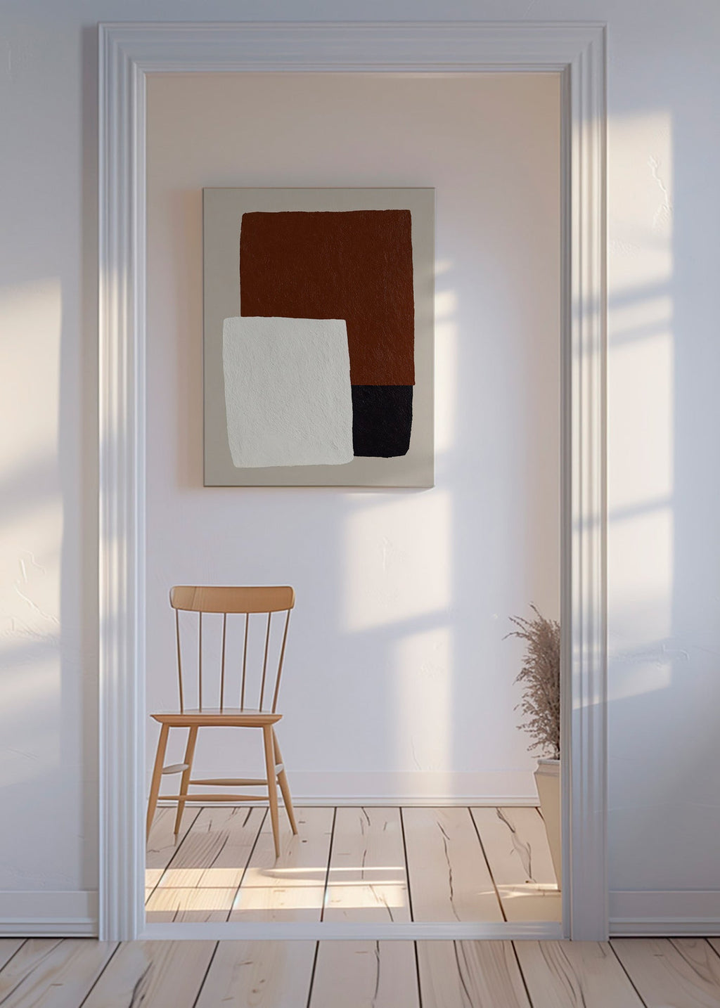 Minimalist design brown and white blocks