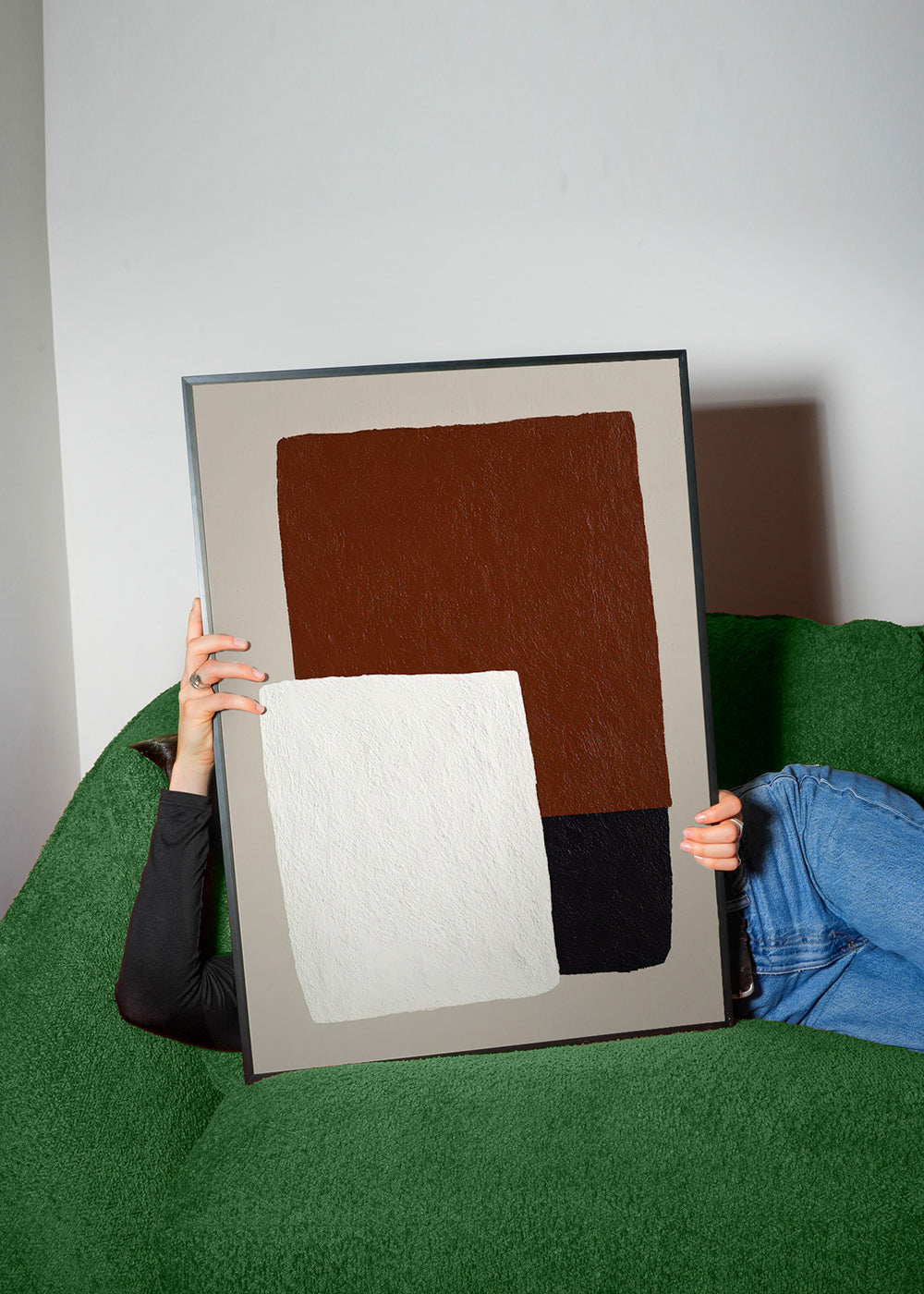 Minimalist design brown and white blocks