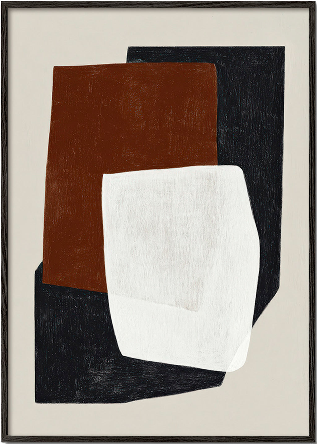 Geometric painting with layered earth blocks
