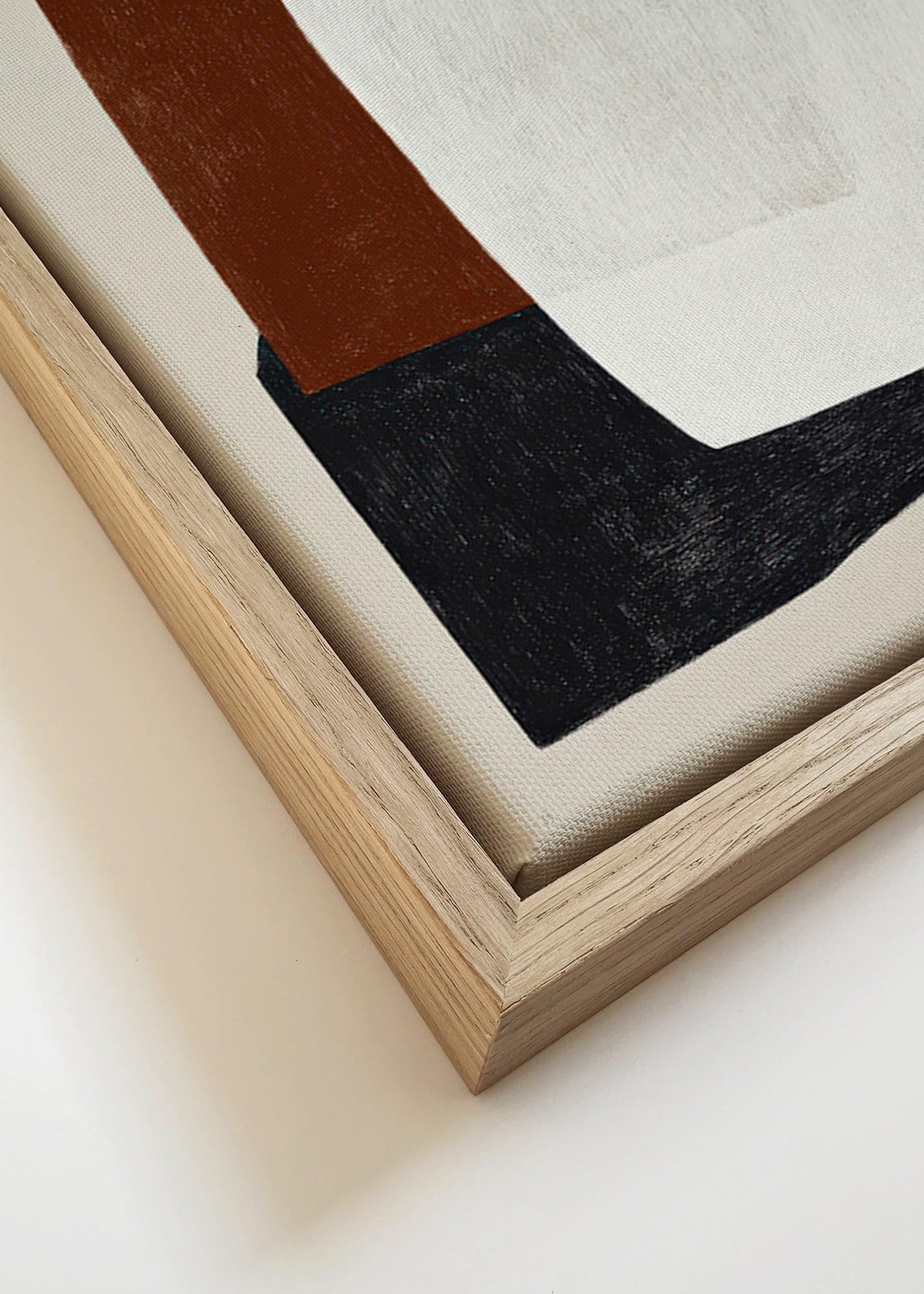Geometric painting with layered earth blocks