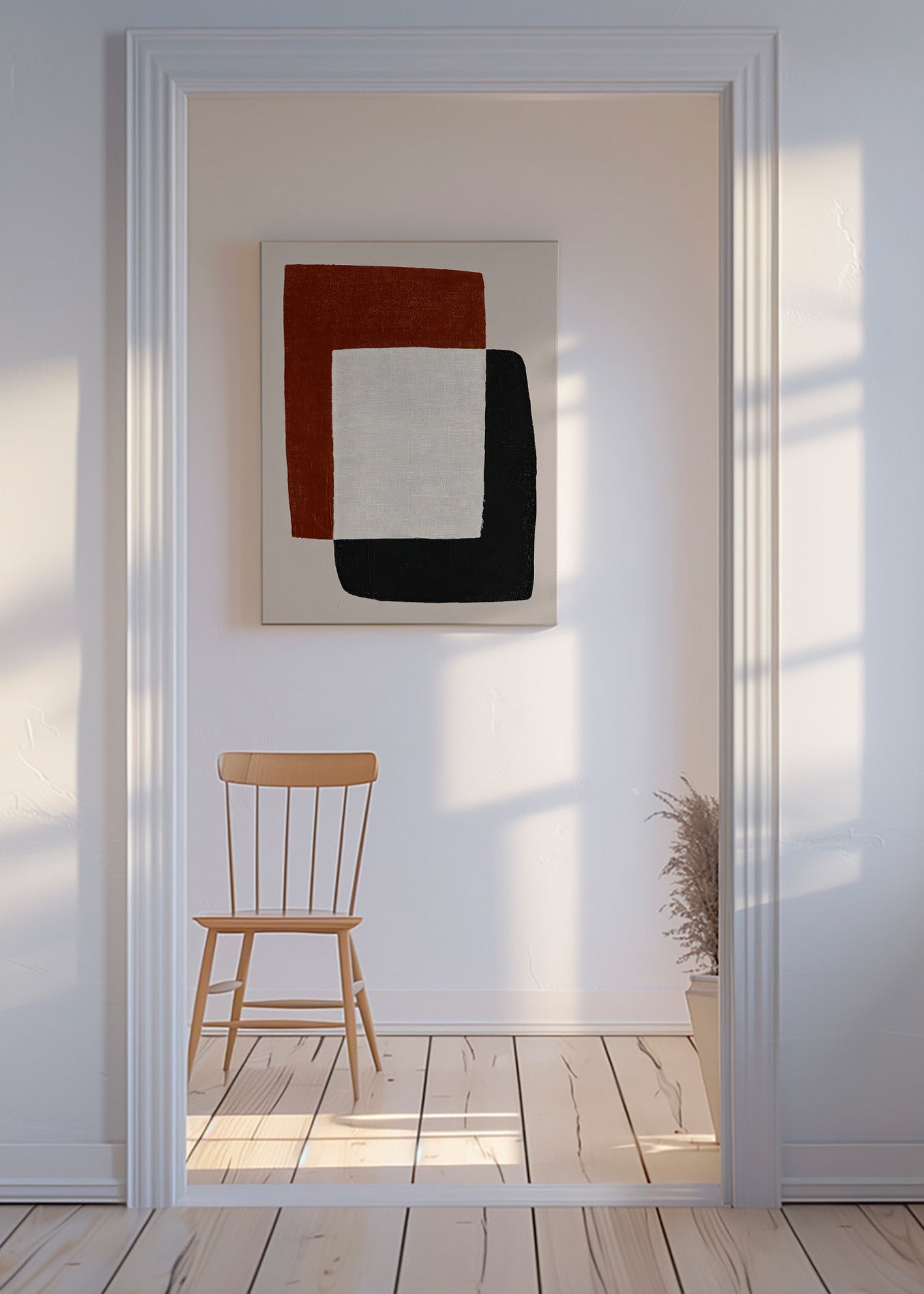 Minimalist art with overlapping shapes