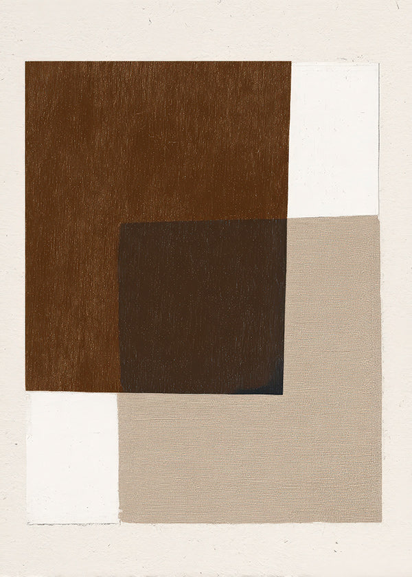 Minimalist design with earthy overlapping blocks