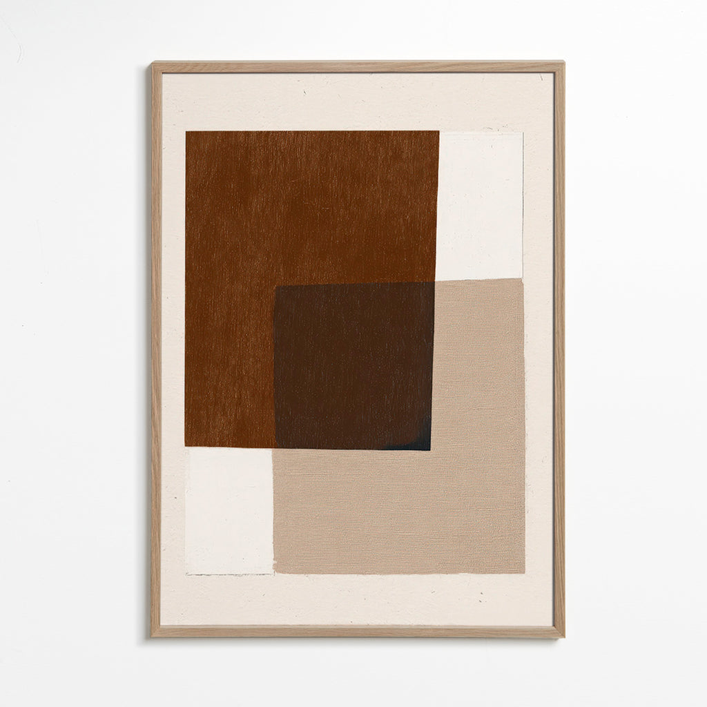 Minimalist design with earthy overlapping blocks