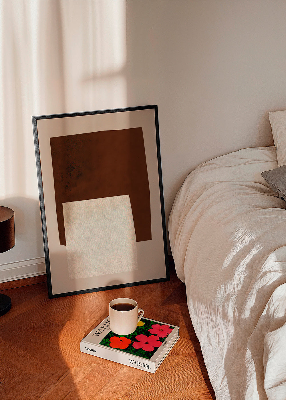 Minimalist design with brown and cream shapes