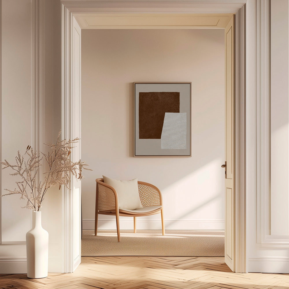 Abstract artwork with brown and cream textures