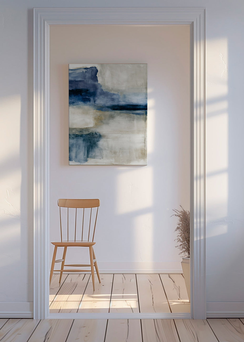 Abstract artwork: lake study in mist