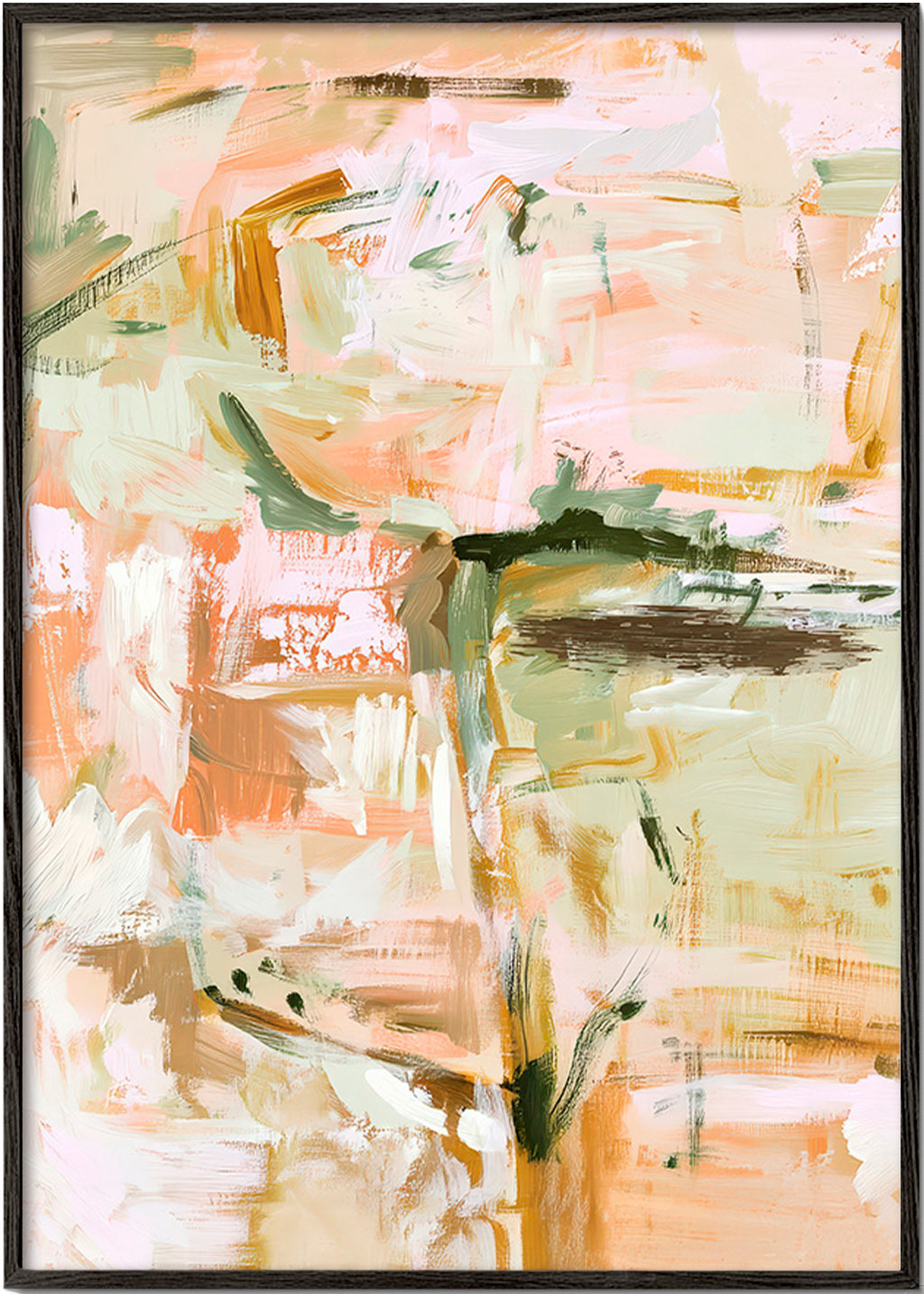 Botanical print with soft pastel strokes