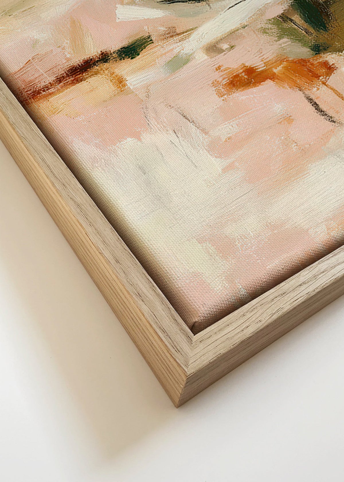 Abstract artwork with soft petals and brush gesture