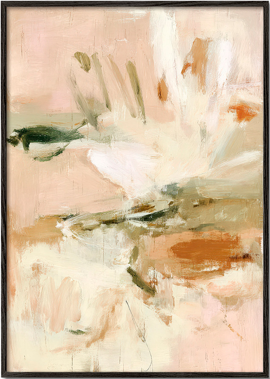 Botanical print: abstract study in pink and beige