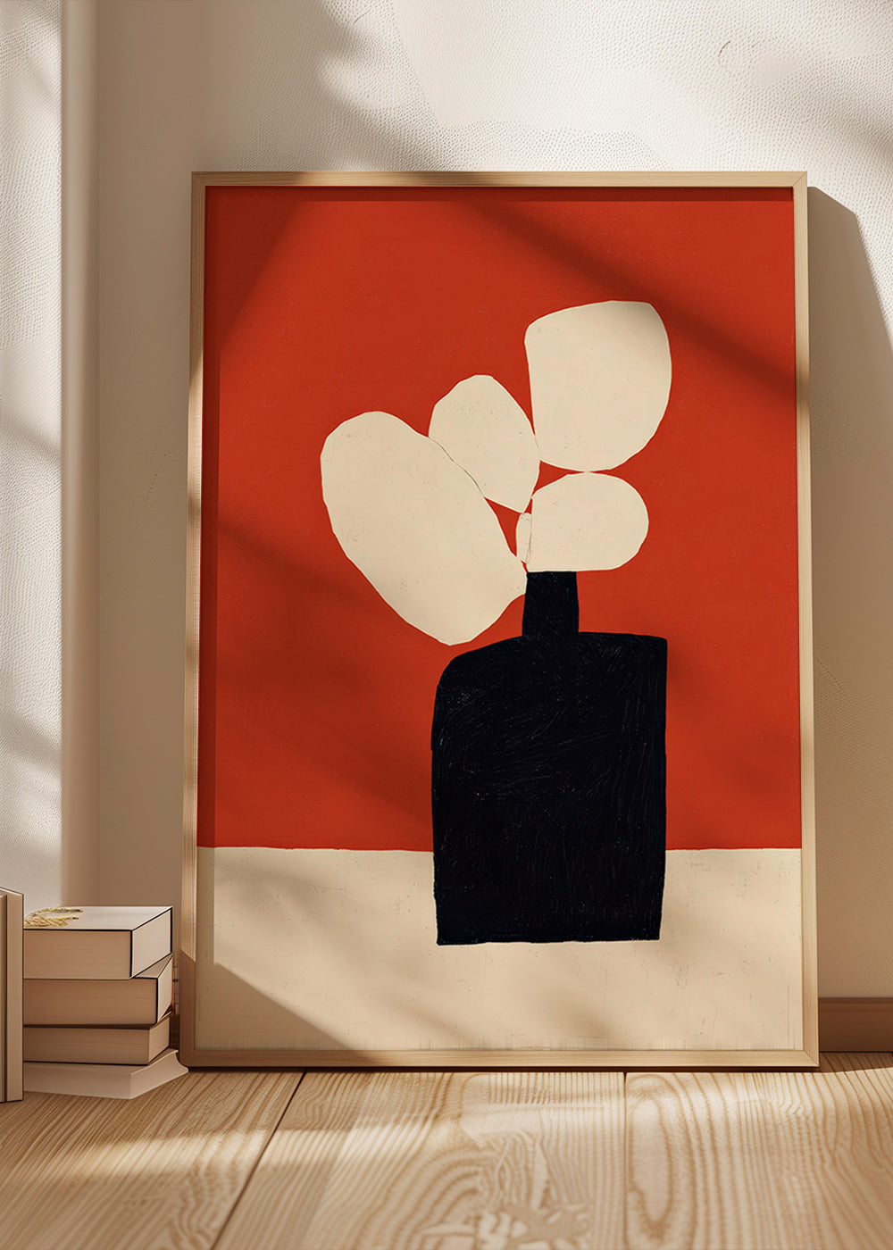 Botanical print with black vase